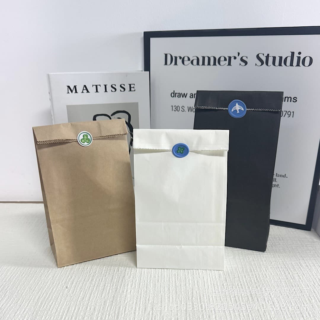 High-Aesthetic Ins-Style Large Kraft Paper Bag DIY Shipping Packaging Material, Affordable Flat Bag Gift Bag