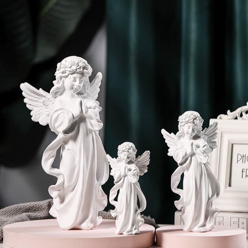 Nordic Prayer Angel Resin Ornament Creative Plaster Statue Craft Home Living Room Angel Statue Decoration