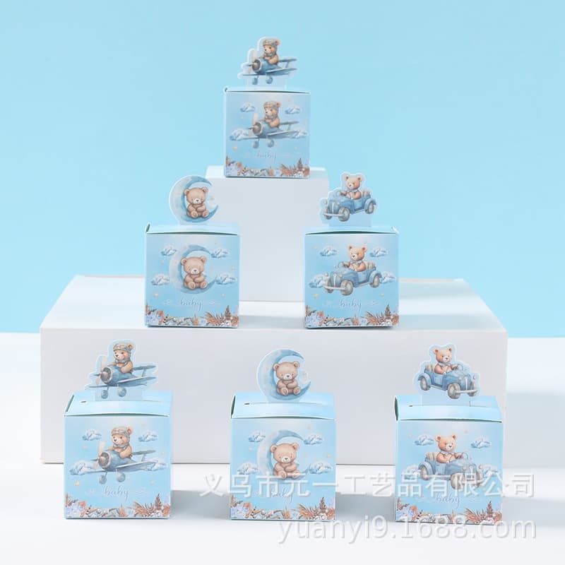 24-Pack Animal Square Candy Box Party Birthday Gift Box Packaging Wedding Candy Box Party Holiday Pillow Box