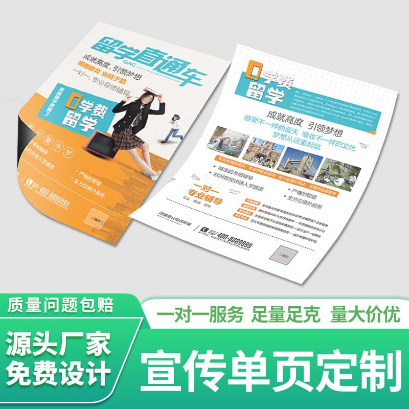 A4 coated paper instruction manual printing, custom hot stamping/die-cutting, special-shaped tri-fold flyers, custom promotional booklets.