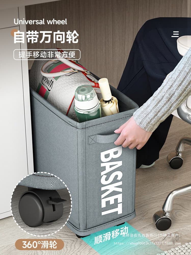 Office Bag Holder with Wheels Small Trolley Under-Desk Storage Dorm Essential Book Bag Storage Workstation Shelf Others