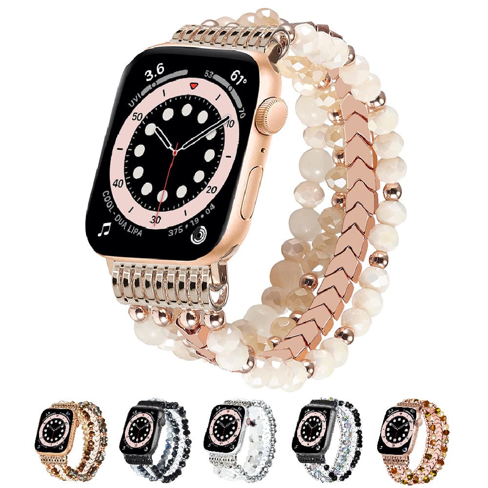 Compatible with Apple S11-1 Watch Beaded Bracelet Women's Metal Arrow Jewelry Agate Band