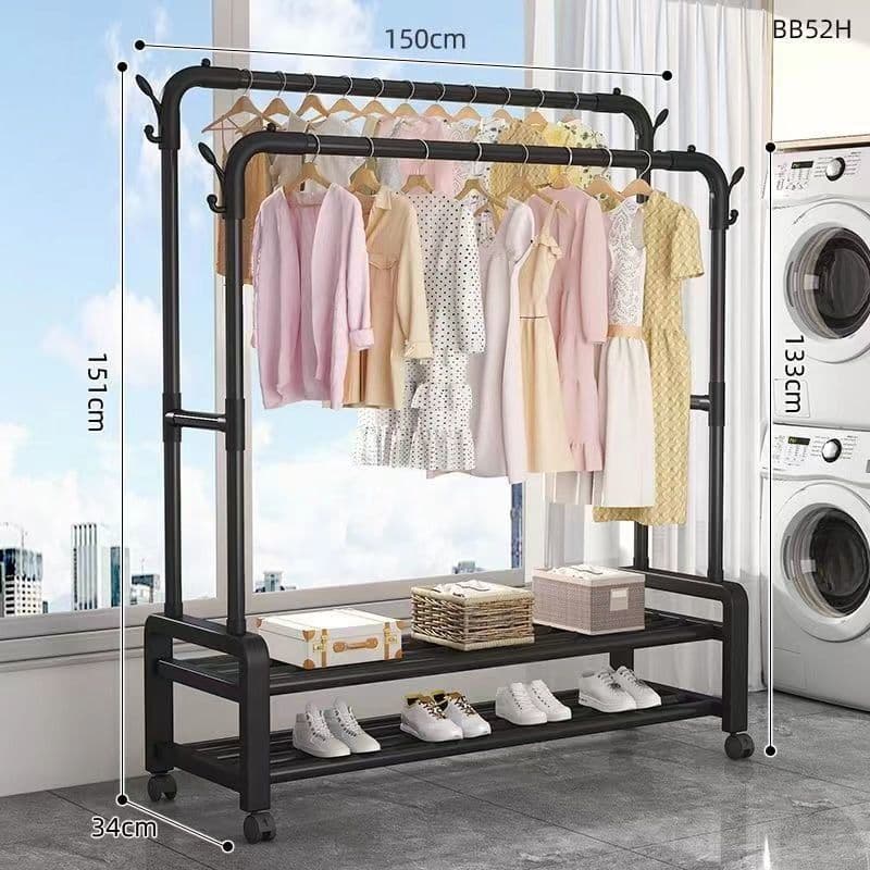 Floor-standing, thickened indoor clothes rack for home use, bedroom, balcony, clothes drying rack, hanging rack