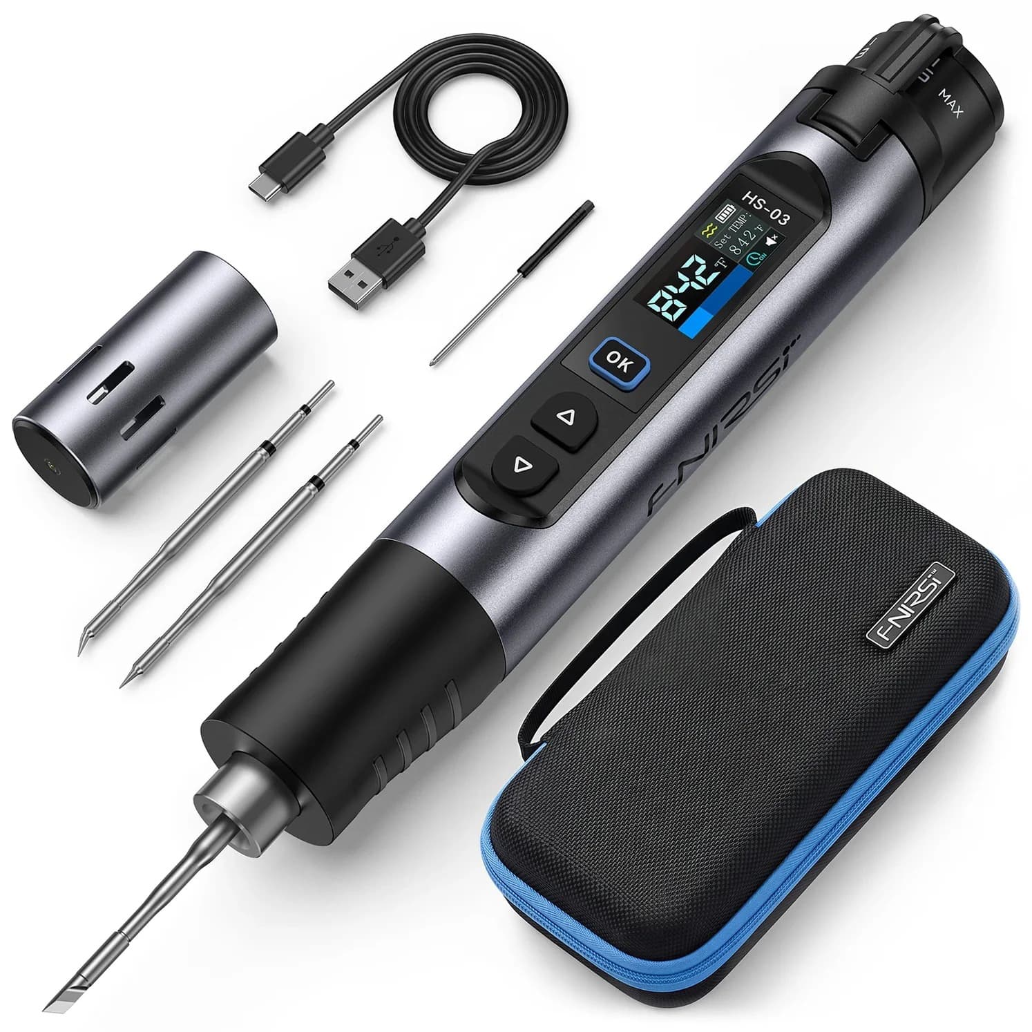 FNIRSI HS-03 Cordless Soldering Iron Kit Electronics Repair