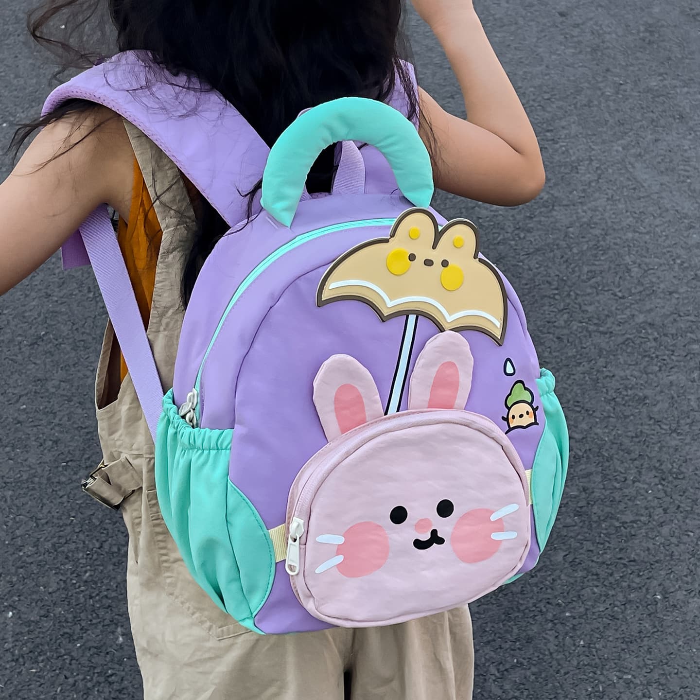 Cartoon Panda Rabbit Kindergarten Backpack, 3D Design Backpack for Boys and Girls, Lightweight Baby School Backpack