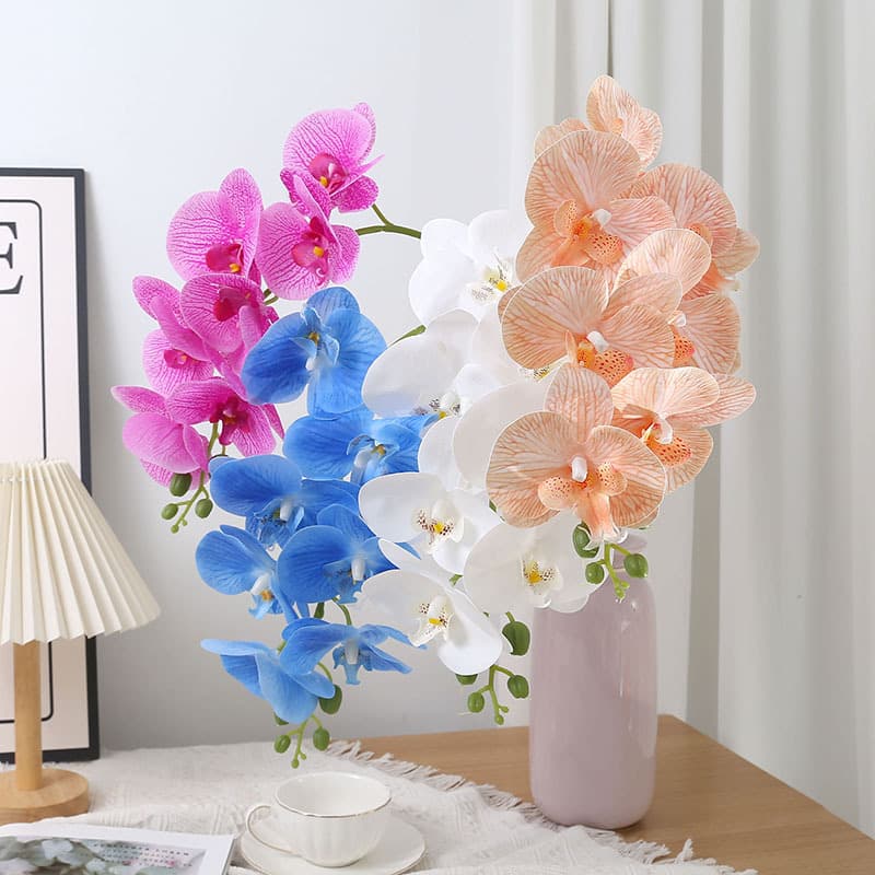 7-Head Glued Phalaenopsis Artificial Flower Home Decoration Bouquet Wedding Hall Decoration Fake Flower Artificial Orchid Wedding