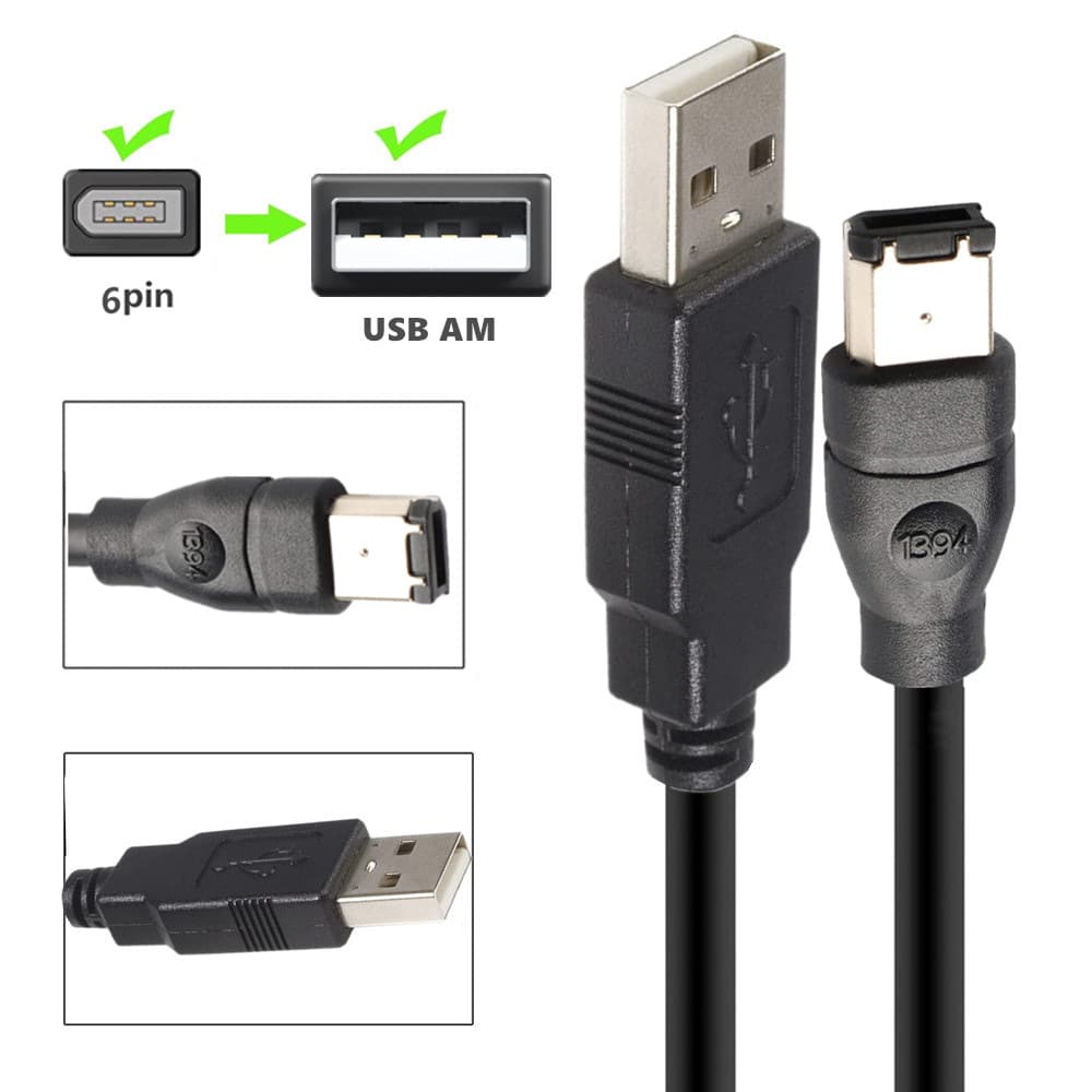 Standard Copper Wire IEEE 400 1394 Firewire USB AM to 6P Cable USB to 1394 Sound Card Connection