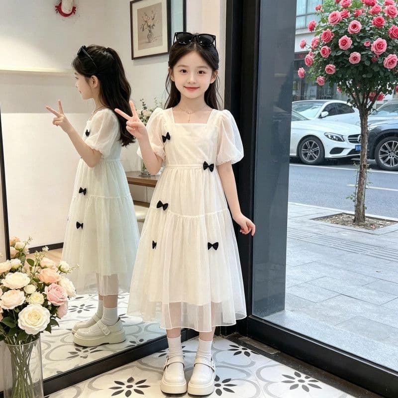 Girls sports dress summer dress 2026 new fashionable girl big child unique beautiful skirt summer princess dress