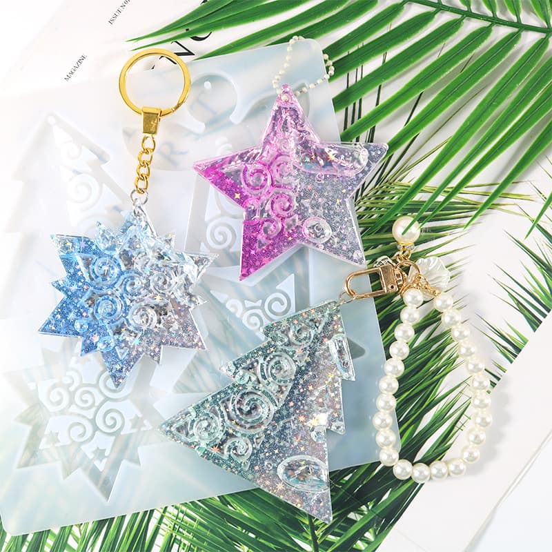 New DIY Epoxy Mold Christmas Angel Pendant Silicone Mold Bag Keychain Cross-Border Exclusive