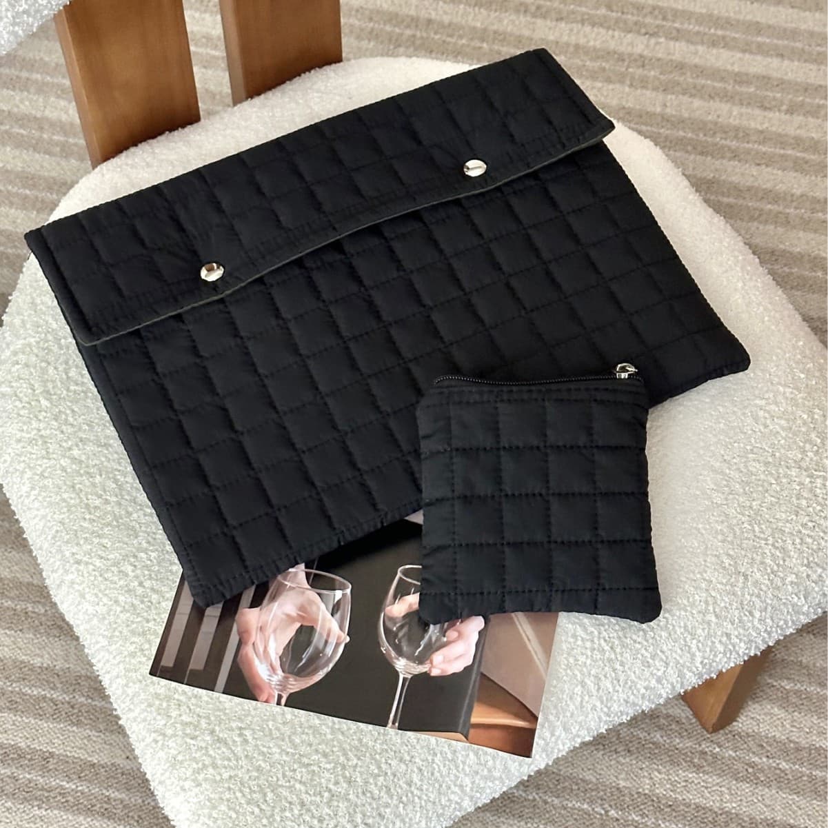 New Laptop Sleeve Quilted Cotton Embroidered INS Laptop Bag Versatile for MacBook