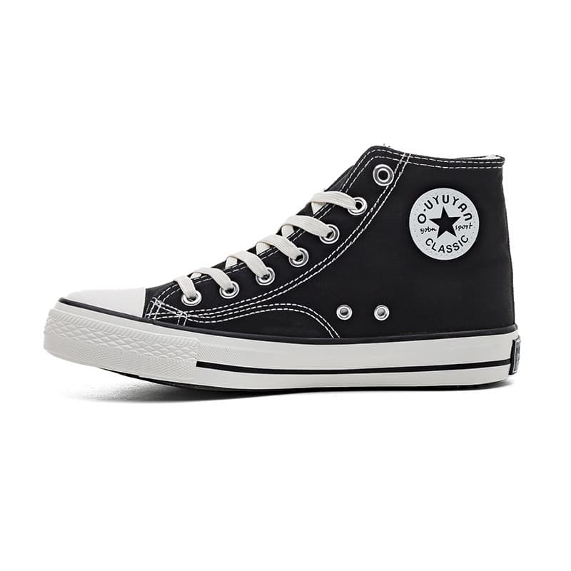 Canvas High-Top Shoes for Men, Trendy Casual Skate Shoes 2026 New Summer Couple Canvas Shoes Solid Color Vulcanized Shoes
