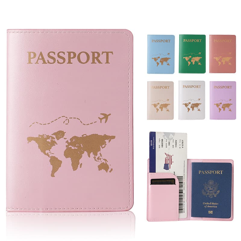 Cross-border Leather Passport Holder Couple New Wedding Gift Travel Document Bag Passport Protective Cover Passport Wallet PU