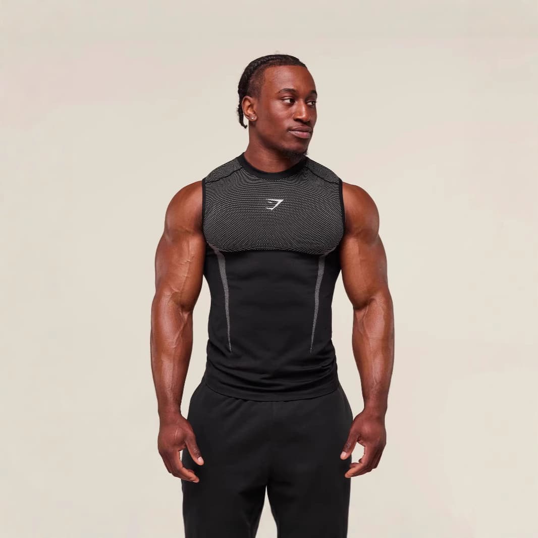 GYMSHARK Men's Vest Slim Fit Quick-Dry Stretch Athletic Training Running Sleeveless Tank Top