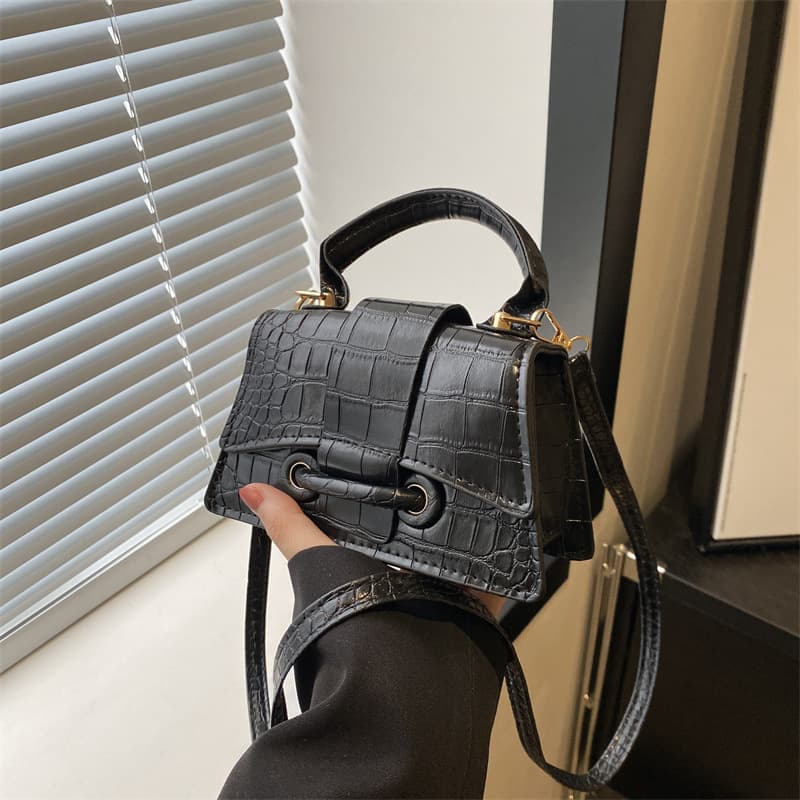 Trendy Mini Handbag for Women 2024 Winter New Style Versatile Ins Viral Textured Shoulder Crossbody Square Bag