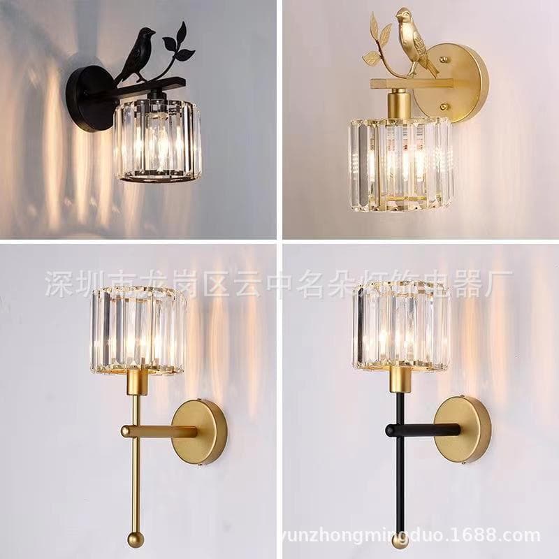 European Style Modern Crystal Wall Lamp Decorative Background Wall Light Creative Living Room Staircase Corridor Light