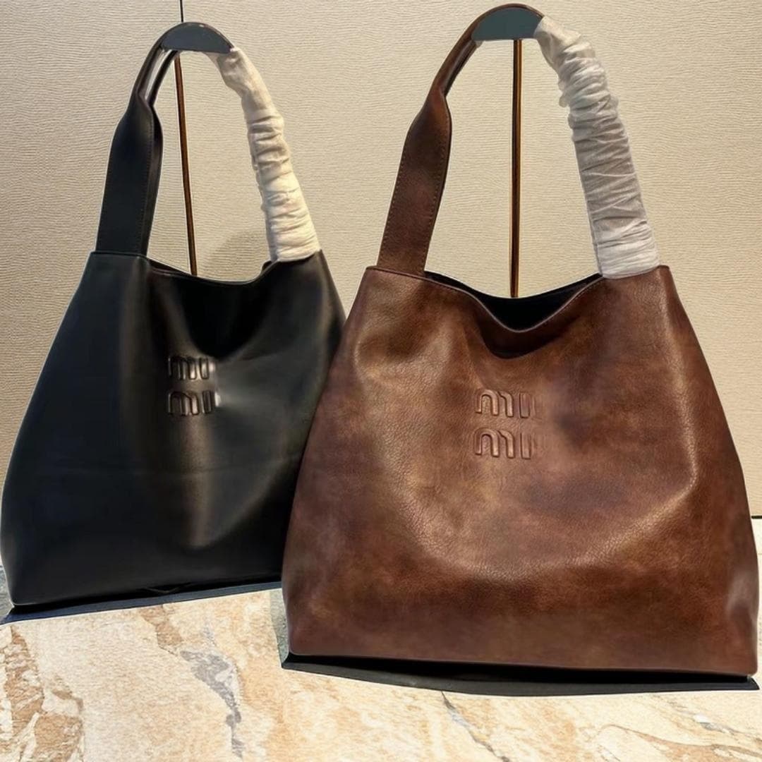 2024 Spring/Summer New Large Capacity Backpack Tote Bag Miu Miu Large Tote Hobo Handbag Underarm Women's Bag