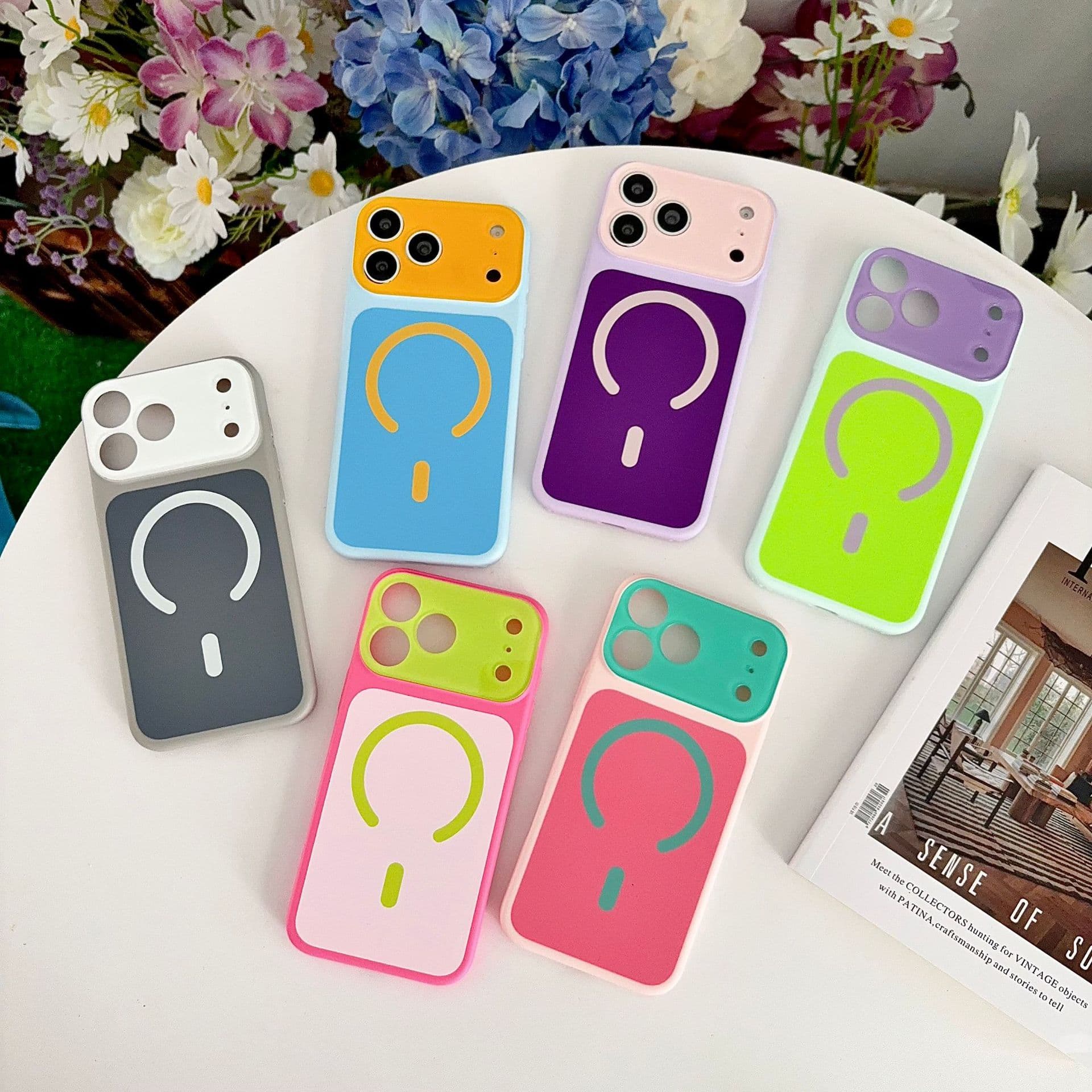 Colorful Magnetic Phone Case Compatible with iPhone 17 Pro Max, Trendy 14 Pro, Dopamine 11/13/14