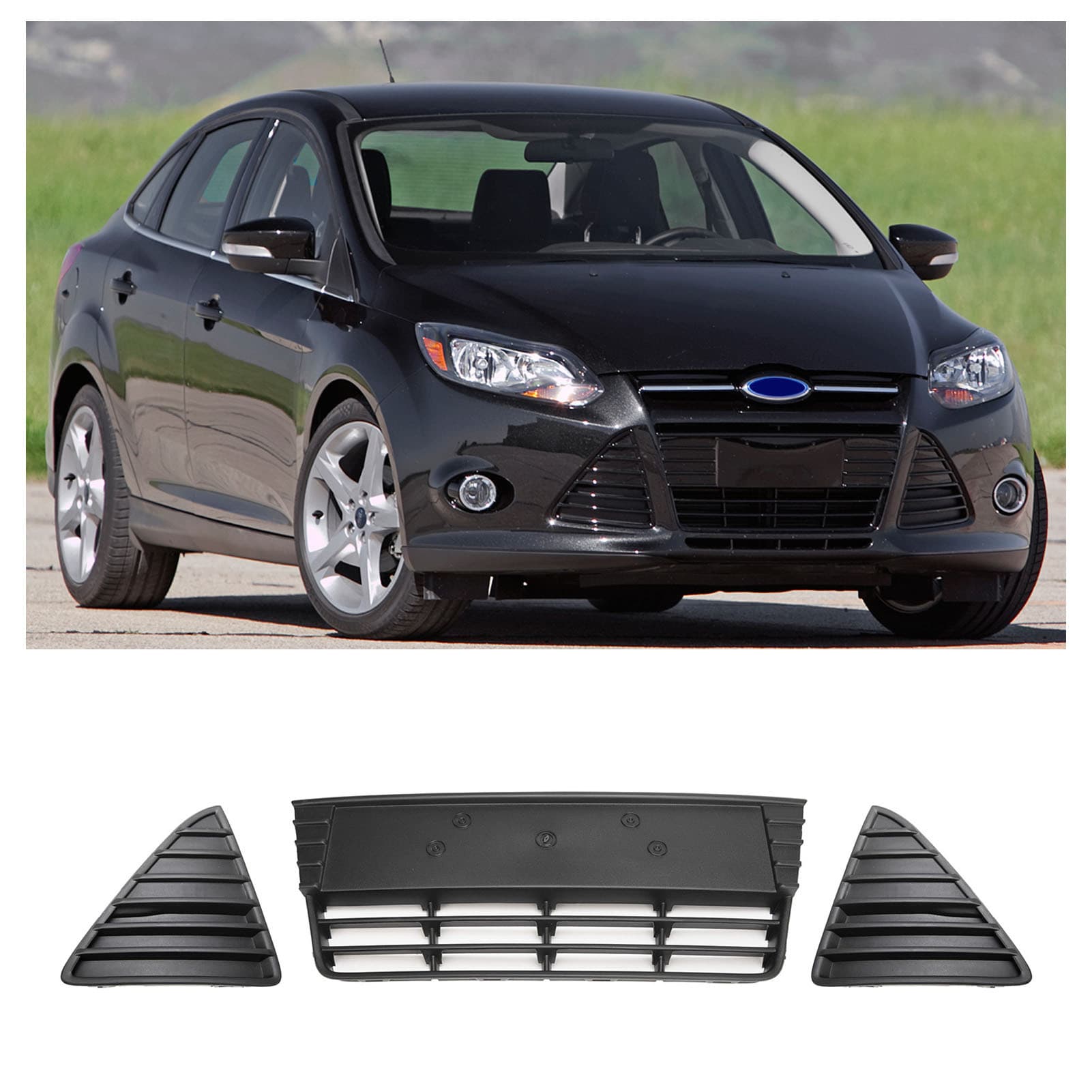 Suitable for new Focus grid 12-14 triangle plate 2012 Focus front bumper lower center grid cross-border