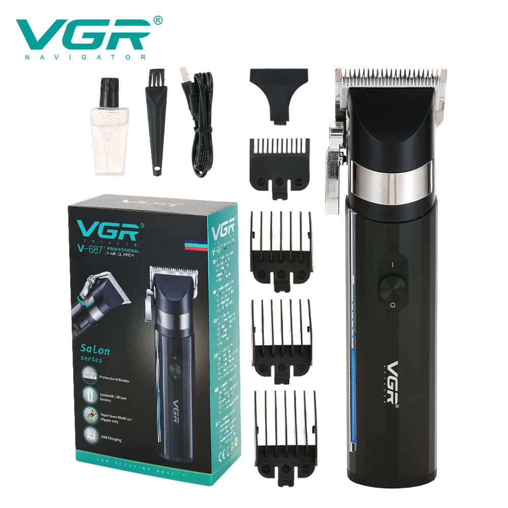 VGR687 New Cross-border Professional Men's Hair Clipper Salon Barber Trimmer High Power Oil Head Fade Hair Clipper