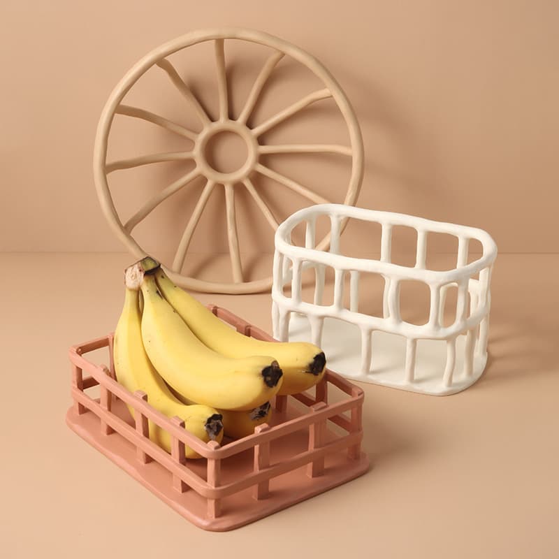 Beihanmei Minimalist Morandi-style Hollow Fruit Basket, Home Decor Storage Ornament, Strictly Selected Cross-border Wholesale