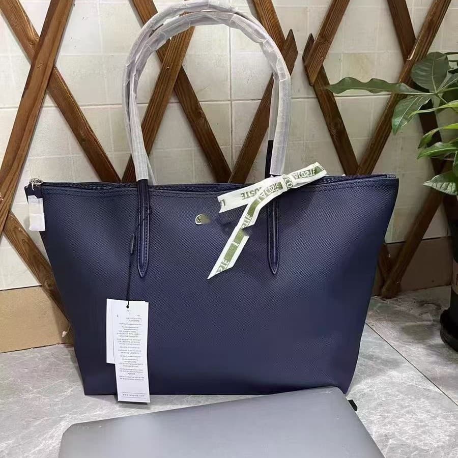 French New Style Horizontal Large Crocodile Bag Large Capacity Tote Bag Waterproof Commuter Tote Women's Bag Lacoste Bag