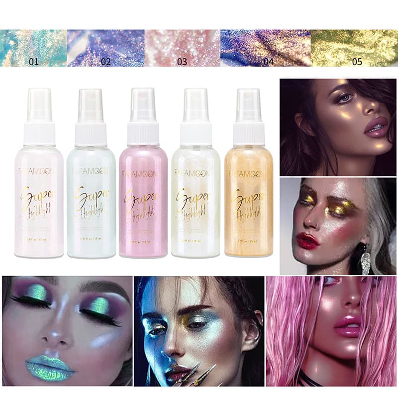 Brightening Glitter Spray Body Highlighter for Halloween Party Nightclub Clothing Glitter Spray Quicksand Long-Lasting Spray