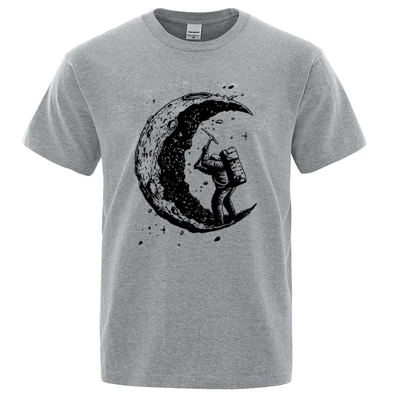 Cross-border European and American trendy t-shirt men's 10 summer short-sleeved moon pure cotton casual t-shirt men's t men's short-sleeved t-shirt