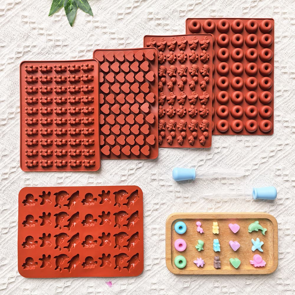 Ocean Starfish Set T1008, Love Dinosaur Donut Bear Shape Chocolate Candy Silicone Mold