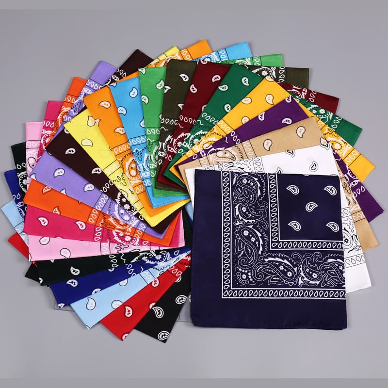 Factory direct sales of cross-border polyester paisley cashew flower square scarf, magic outdoor cycling hip-hop style headband.