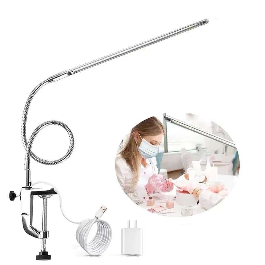 Tattoo design LED beauty lamp high-brightness quality aluminum white light lighting bedroom study manicure desktop clip lamp