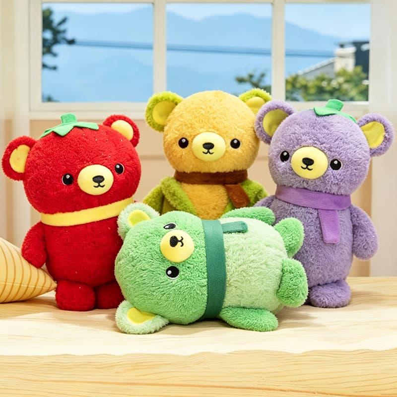 Cartoon Vegetable Bear Corn Bear Plush Toy Stuffed Bear Pillow Doll Children's Claw Machine Doll Birthday Gift