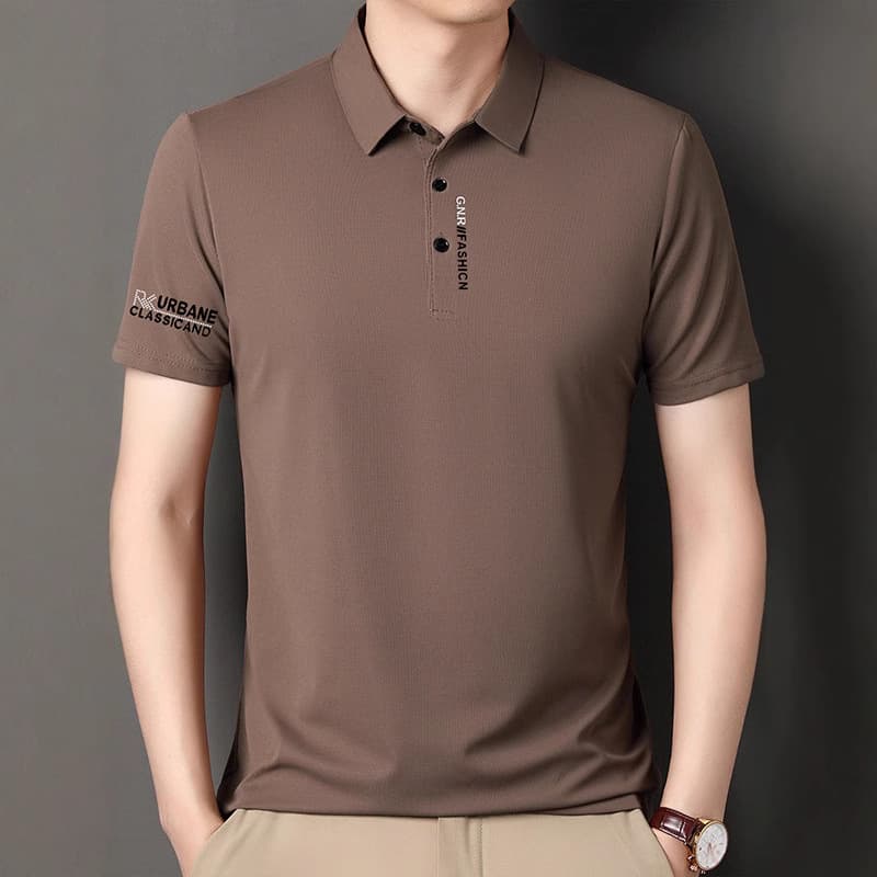 Cross-border off-site men's half-sleeved printed Polo shirt t-shirt 2025 summer middle-aged men's casual versatile tops for men