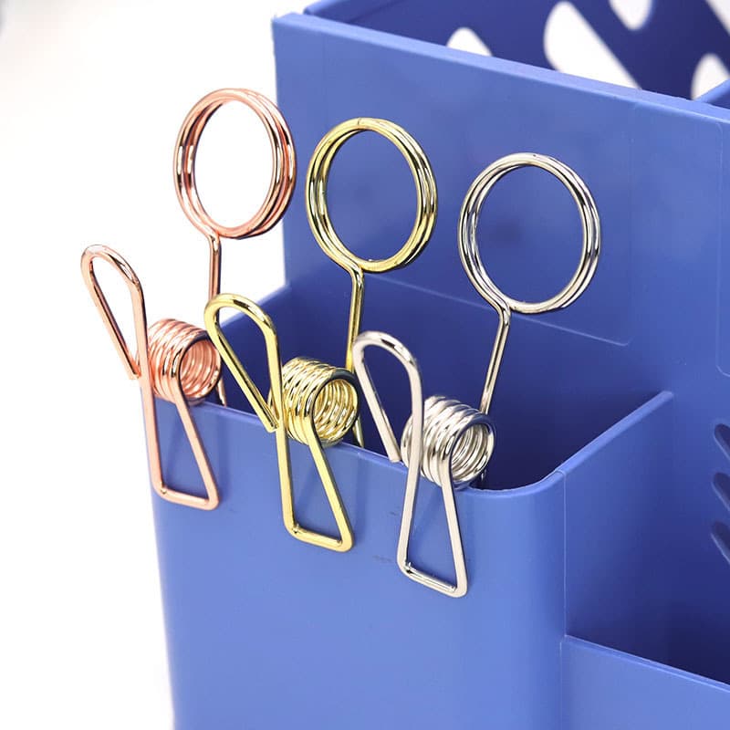 Creative Metal Double-Headed Round Business Card Clip, Electroplated Rose Gold Cute Photo Clip, Memo Message Clip Wholesale