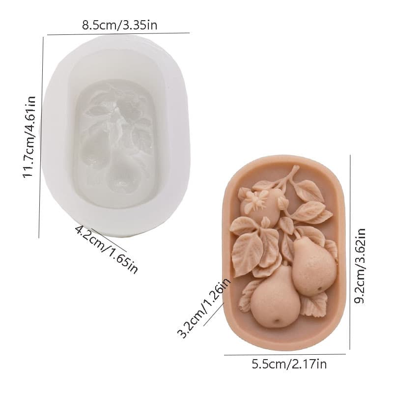 Handmade Soap Silicone Mold, Soap Candle Mold, Ice Carving Mold, Cake Baking Pear Silicone Mold