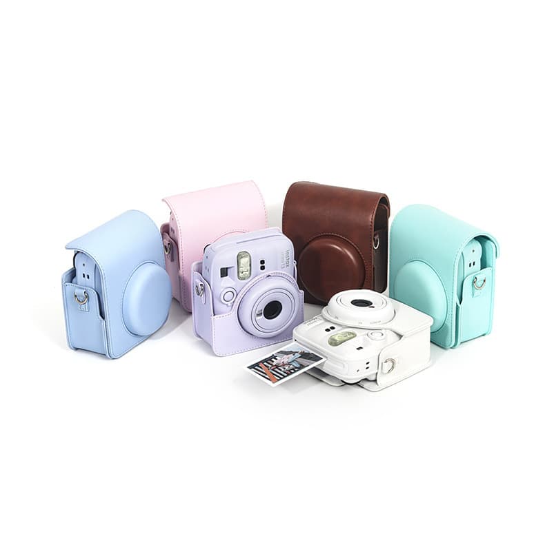 Suitable for Fujifilm mini 13/12 magnetic buckle leather camera bag portable protective bag crossbody bag