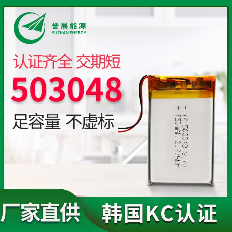 South Korea KC Certified 503048 Polymer Lithium Battery 3.7V 750mAh Bluetooth Speaker Battery Cell Manufacturer