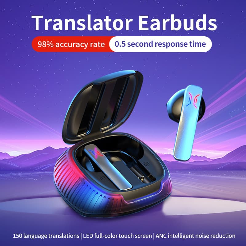 Cross-border New B18 Smart Bluetooth Earbuds Translator with Simultaneous Interpretation, Calls, and Music Playback