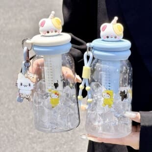 High Appearance Straw Cup for Girls, Student Special Portable Cute Creative Kids Milk Cup, Tea Infuser Cup
