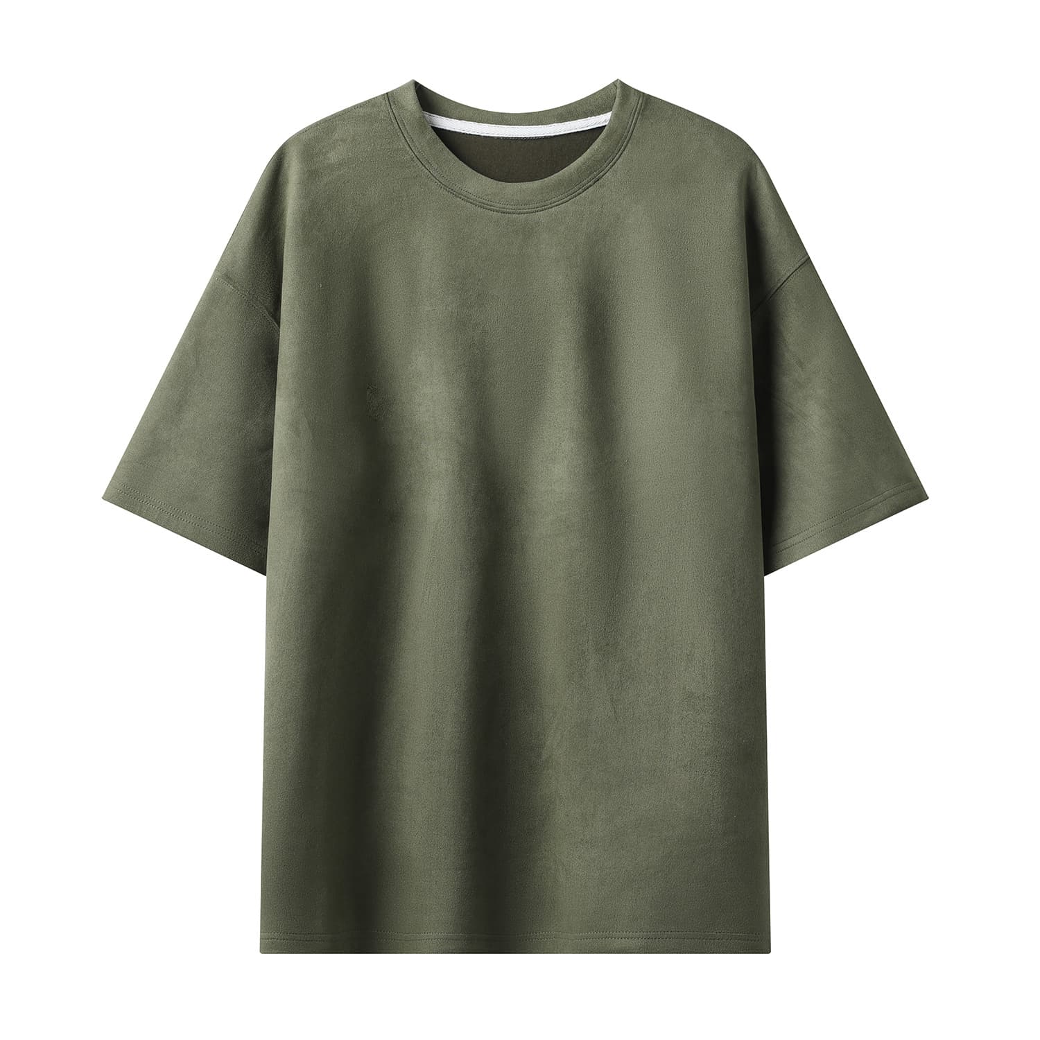 2026 Summer New Cross-Border Foreign Trade Solid Color T-Shirt Simple Plain Suede Short-Sleeve T-Shirt Multi-Color Loose Men's Clothing