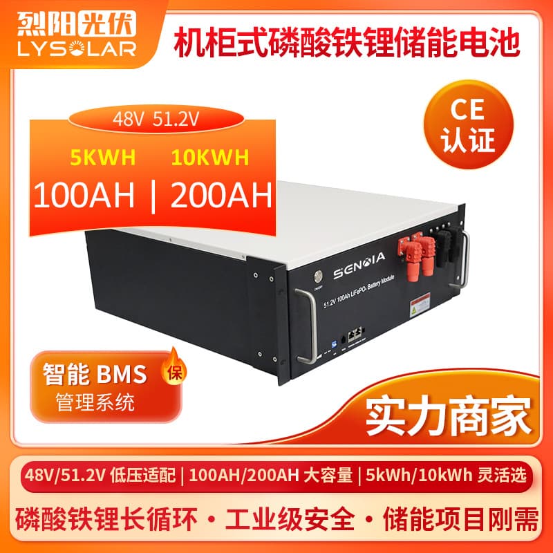 Rack-Mounted Low Voltage 48V/51.2V LiFePO4 Battery 100AH/200AH Home Energy Storage Battery