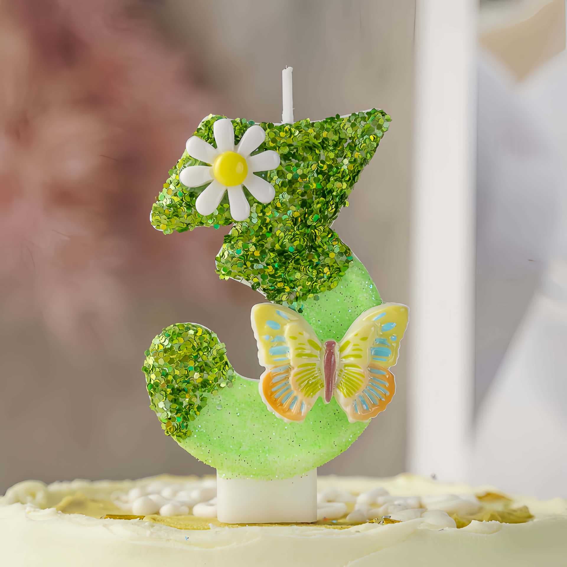 New Butterfly Flower Digital Candle Creative Birthday Cake Candle Decoration Amazon AliExpress Cross-border Wholesale