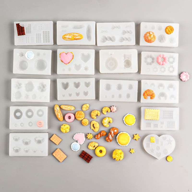 Mini Twist Cookie DIY Wax Seal Beads Croissant Fried Egg Small Mold Food Play Chocolate Silicone Mold