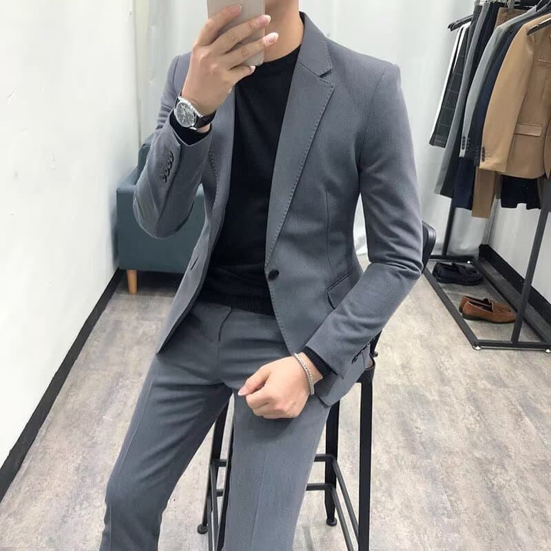 2025 Autumn/Winter New British Suit Men Business Formal Wear Groom Wedding Slim Fit Korean Trendy Jacket Men