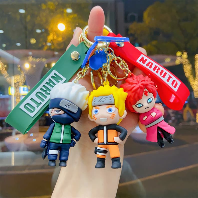 Naruto Cartoon Figure Keychain Wholesale Naruto Kakashi Key Pendant Gaara Car Keychain