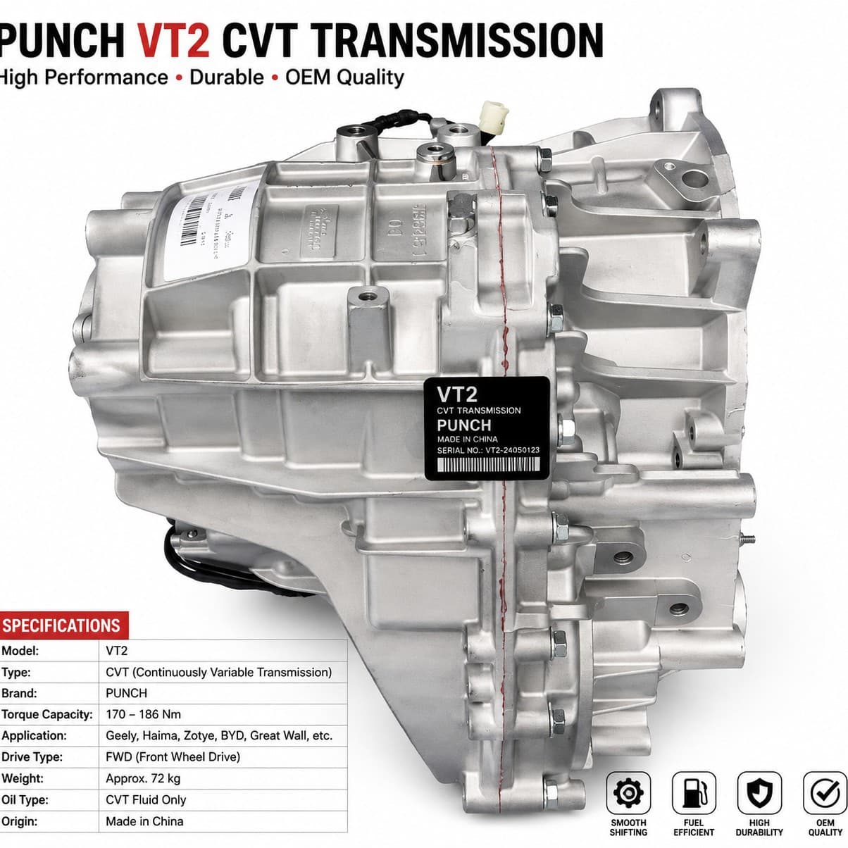 VT2 CVT Transmission Assembly Parts Fit Geely Lifan JAC