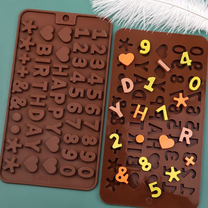 Number, Letter, Heart Chocolate Mold, 49-Cavity Silicone Soap Mold, DIY Fondant Cake Candy Mold