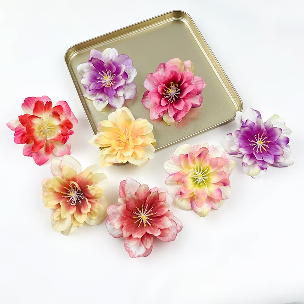 Simulated Phoenix Small Peony Flower DIY Snow Lotus Artificial Flower Handmade Hairpin Craft Kit Wedding Flower Wall Decoration Arrangement