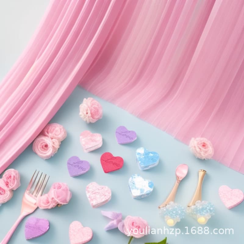 Cross-Border Heart-Shaped Bath Salt Ball Love Style Bath Salt Bubble Bath Ball 100g Bath Bomb Valentine's Day Gift