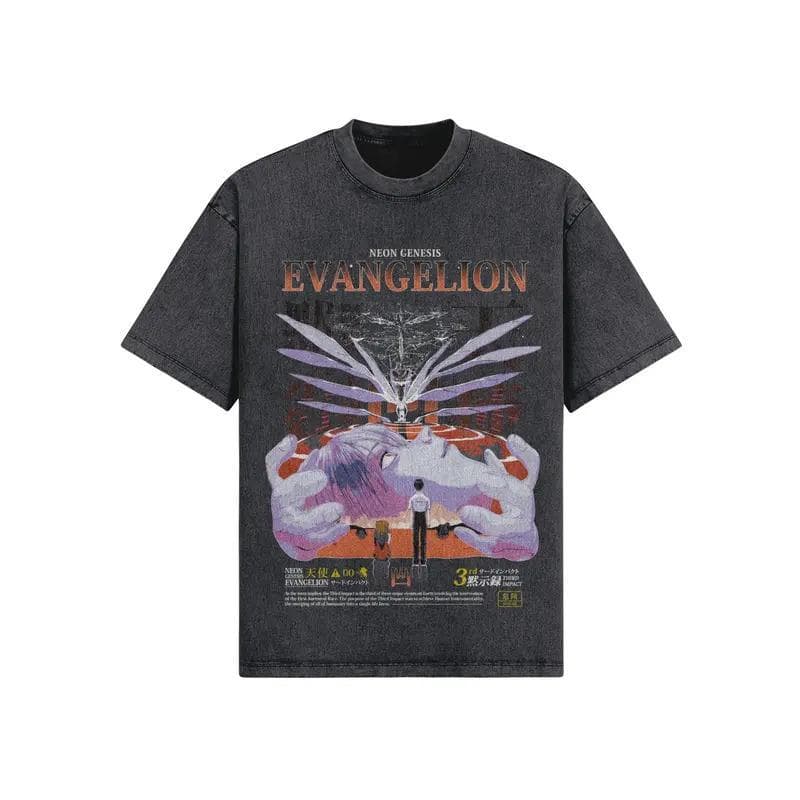 Evangelion Oversized T-Shirt Graphic Short Sleeve Pure Cotton T-Shirt