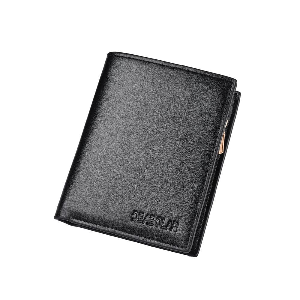 wallet men Hot-Selling New Men's Short Wallet Tri-Fold Zipper PU Wallet Multi-Card Slot Factory In Stock